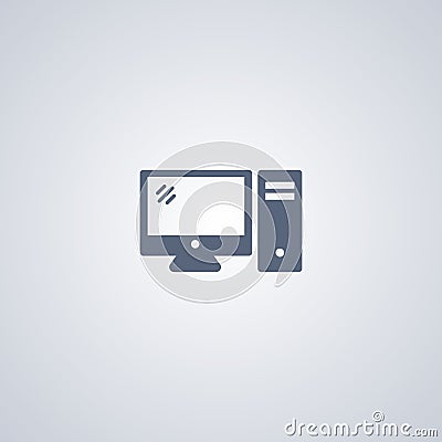 Pc, Ð¡omputer, vector best flat icon Vector Illustration